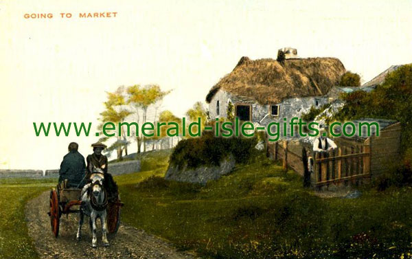 An Irish Couple leaving home for the Market