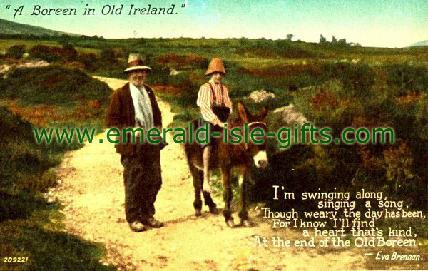 A Boreen in old Ireland - old Irish print