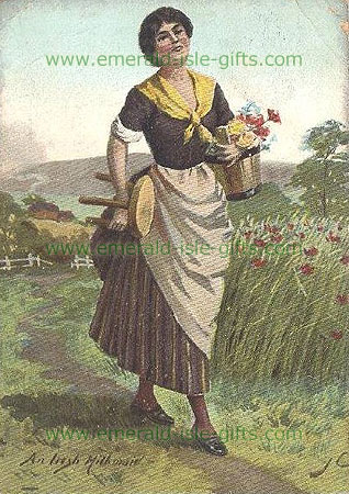 An Irish Milkmaid - old historical image