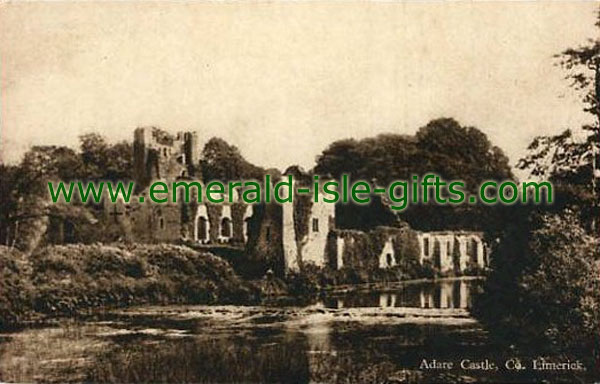 Limerick - Adare Castle - old b/w photo print