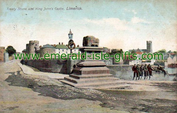 Limerick City - old photo - Treaty Stone & St John