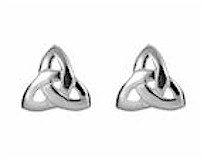 Silver Trinity Knot Stud Earring