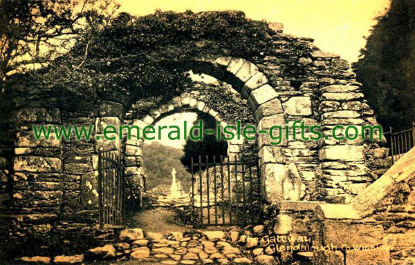 Wicklow - The Gateway, Glendalough, old print