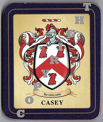 Irish Family Coasters - Casey Family Irish Heraldic Coasters