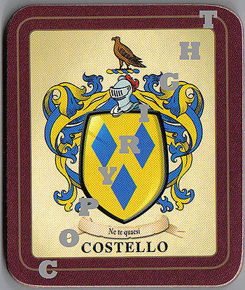 Costello Family Irish Heraldic Coasters