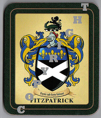 Fitzpatrick Family Irish Heraldic Coasters