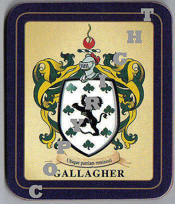 Gallagher Family Irish Heraldic Coasters