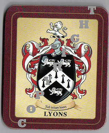 Lyons Family Irish Heraldic Coasters