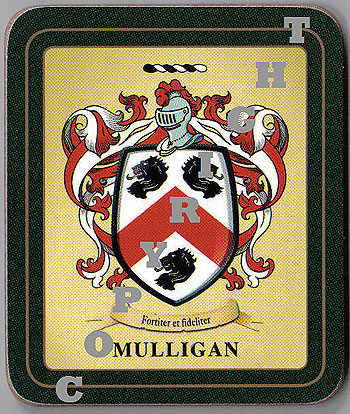 Mulligan Family Irish Heraldic Coasters