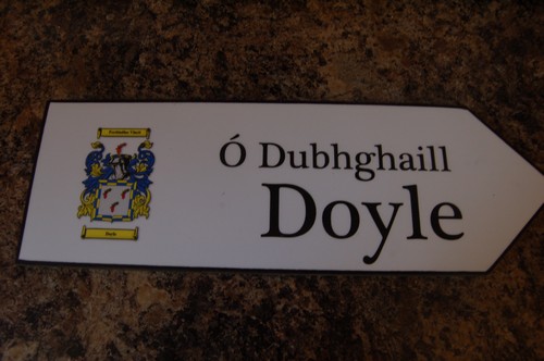 DOYLE Coat of Arms on Wooden Sign