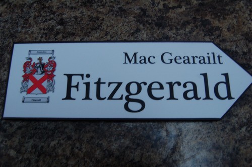 FITZGERALD Coat of Arms on Wooden Sign