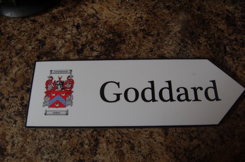 GODDARD Coat of Arms on Wooden Sign