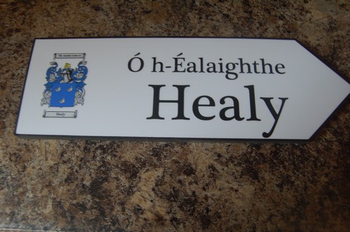 HEALY Coat of Arms on Wooden Sign