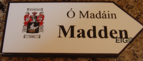 MADDEN Coat of Arms on Wooden Sign