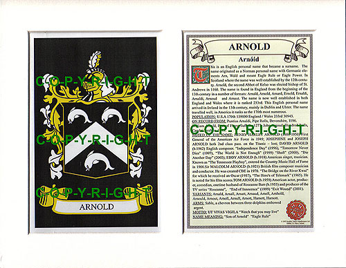 Arnold Family Crest and Name History