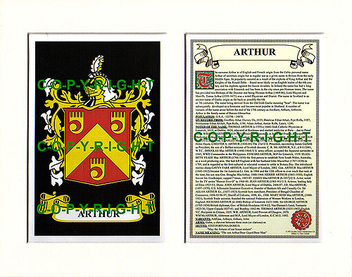 Arthur Family Crest and Name History