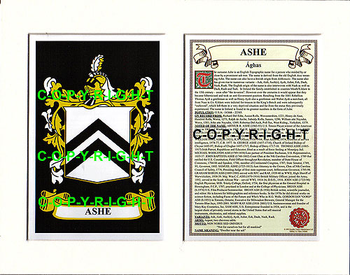 Ashe Family Crest and Name History