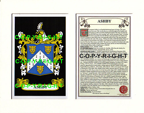 Heraldic Mounts - Ashby Family Crest and History