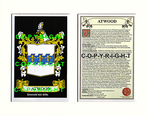 Atwood Family Crest and Name History