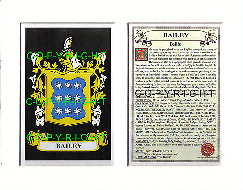 Bailey Family Crest and Name History