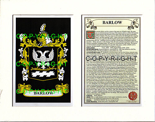 Barlow Family Crest and Name History