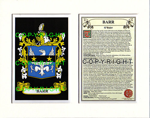 Barr Family Crest and Name History