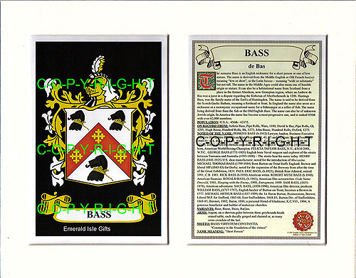 Bass Family Crest and Name History