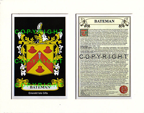 Bateman Family Crest and Name History