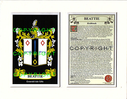 Beattie Family Crest and Name History