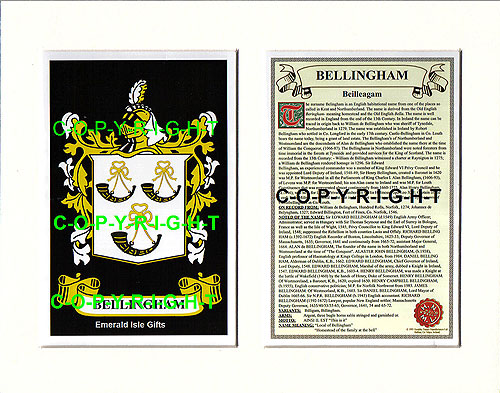 Bellingham Family Crest and Name History