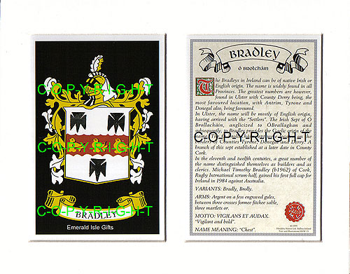 Bradley Family Crest and Name History