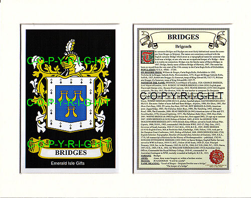 Bridges Family Crest and Name History