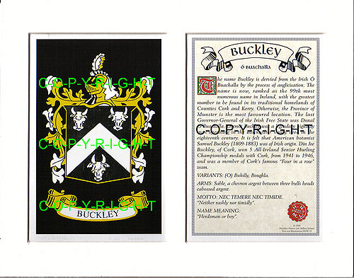 Heraldic Mounts Buckley Family Crest And History