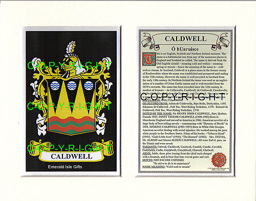 Caldwell Family Crest and Name History