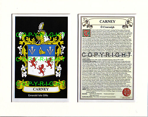 Carney Family Crest and Name History