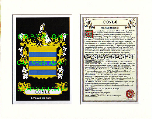 Coyle Family Crest and Name History