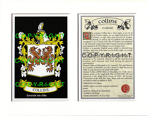 CLINTON to COLLINS Family Crest and Name History