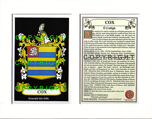 COWELL to CRICHTON Family Crest and Name History