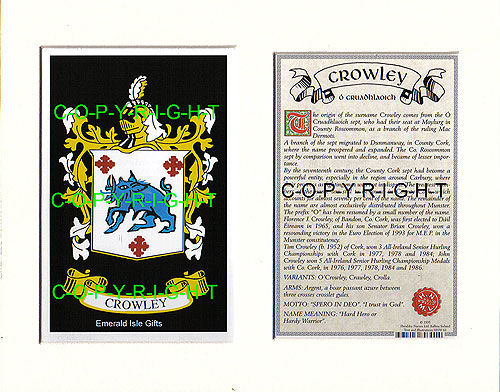 CRIGHTON to CULHANE Family Crest and Name History