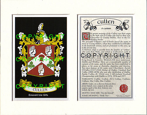 CULLEN to DALTON Family Crest and Name History