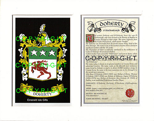 Doherty Family Crest and Name History