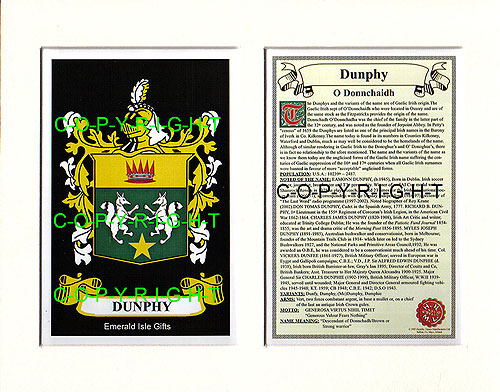 Dunphy Family Crest and Name History