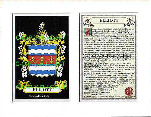 Elliott Family Crest and Name History