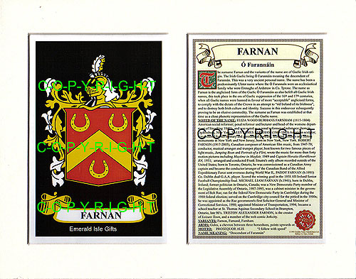 Farnan Family Crest and Name History