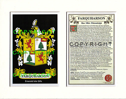 Farquharson Family Crest and Name History