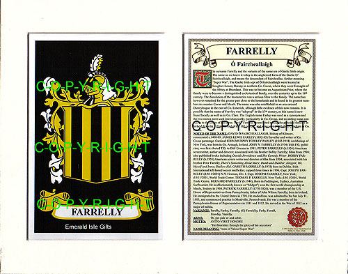 Farrelly Family Crest and Name History