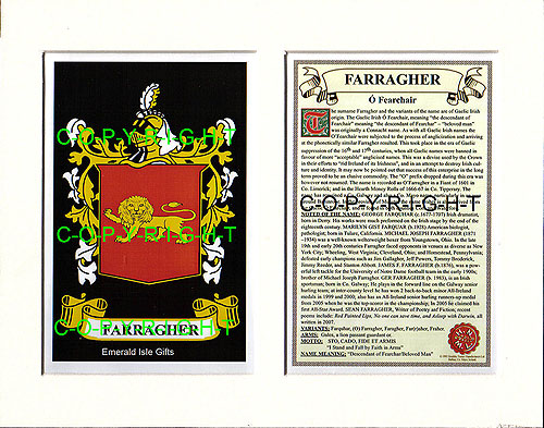 Farragher Family Crest and Name History