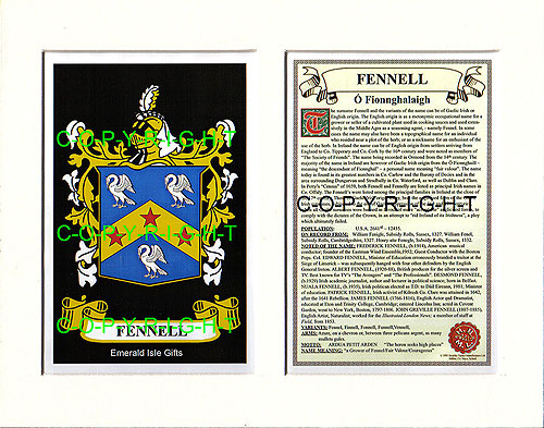 Fennell Family Crest and Name History