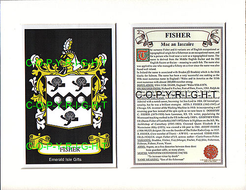 Fisher Family Crest and Name History