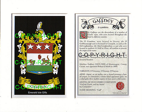 FURLONG to GARVEY Family Crest and Name History